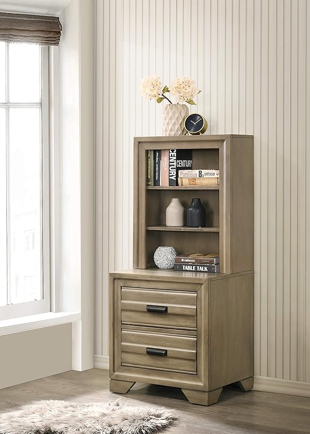Roundhill Furniture Loiret Light Gray Finish Wood Storage Platform WallBed - Image 5