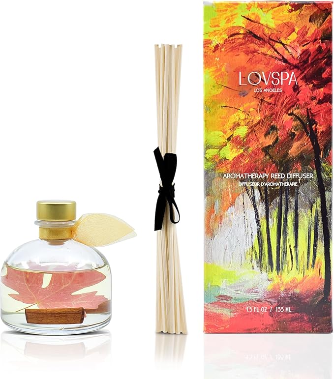LOVSPA Reed Diffuser Set, Spiced Caramel Vanilla Scented Oil Diffuser - Image 4