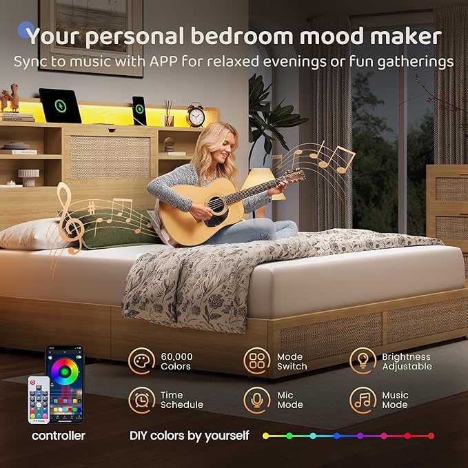 Queen Size Rattan Bed Frame - Image 6