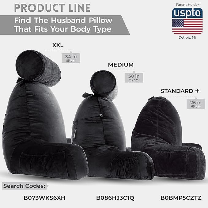Husband Pillow Medium Black, Backrest - Image 3
