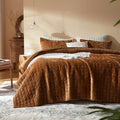LEAONME Velvet Quilt King Size-98''x106'', Lightweight Caramel Velvet Comforter by LEAONME