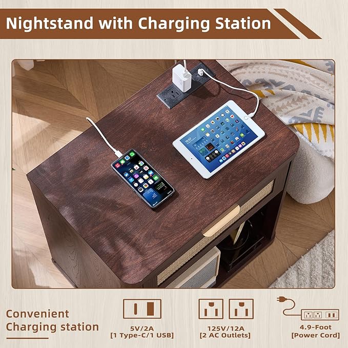 LEYAOYAO Rattan Nightstand - Image 4