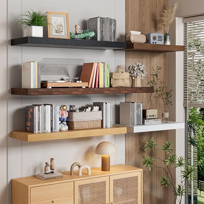 Heimlove 48W x 12D Long Floating Shelf, 12 Inch Deep Floating Shelves - Image 2