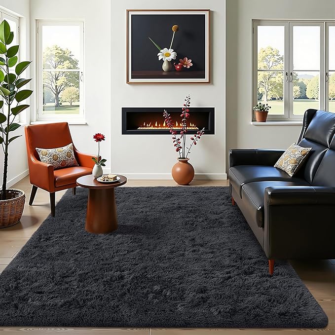 OLANLY Area Rugs for Living Room Bedroom, Machine Washable 4x5.9 ft Soft Fluffy - Image 5