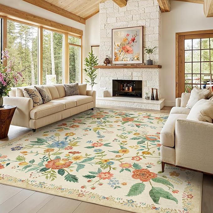 Amada 8x10 Area Rugs, Non-Slip & Low-Profile Large Area Rug by AMADAHOMEFURNISHING