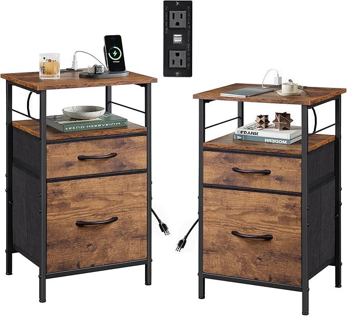 WLIVE Night Stand Set 2, Nightstand by WLIVE