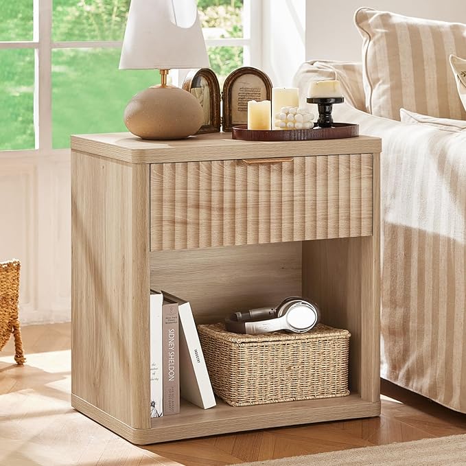 LEYAOYAO Fluted Farmhouse Nightstand Set of 2 - Image 2
