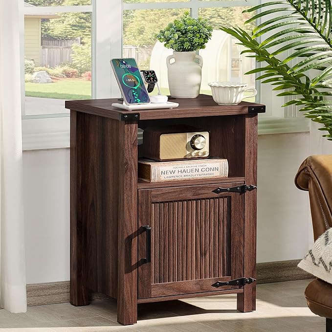 Joaxswe Night Stand, 18 Inch Farmhouse Nightstand by Joaxswe