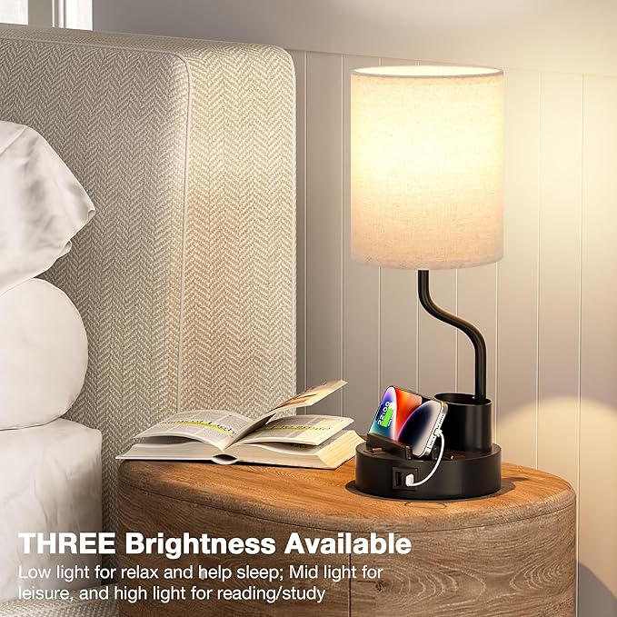 Bedside Table Lamps for Bedroom Set of 2 - Image 5