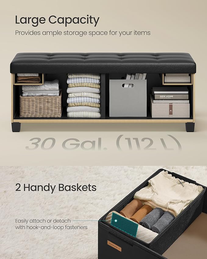 SONGMICS Storage Ottoman, Storage Bench - Image 6