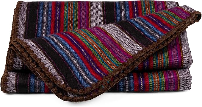 QISU Alpaca Wool Blanket Throw | Large, Variegated | 85 x 65 inches | Ultra-Soft - Image 3