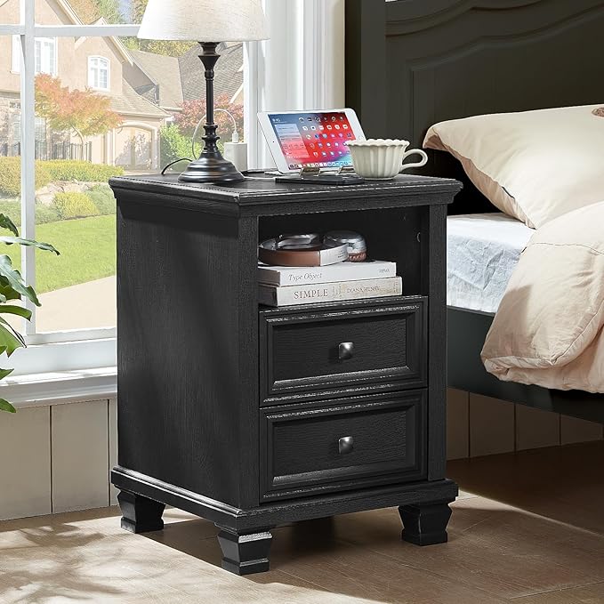 SAVOR LIFE Farmhouse Nightstand Set of 2 - Image 2
