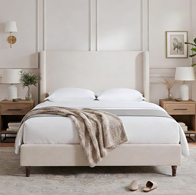 Harper Upholstered Bed with 54" Tall Headboard - Image 3