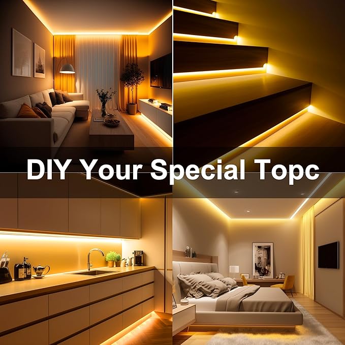 COB LED Strip, 16.4ft Warm White COB LED Strip Light, Dimmable LED Light Strip - Image 5