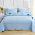 MarCielo 3-Piece 100% Cotton Oversized Bedspread Lightweight Quilt Coverlet by MarCielo