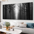 Trogonup Misty Forest Canvas Wall Art Black and Grey Tree Landscape Canvas by Trogonup