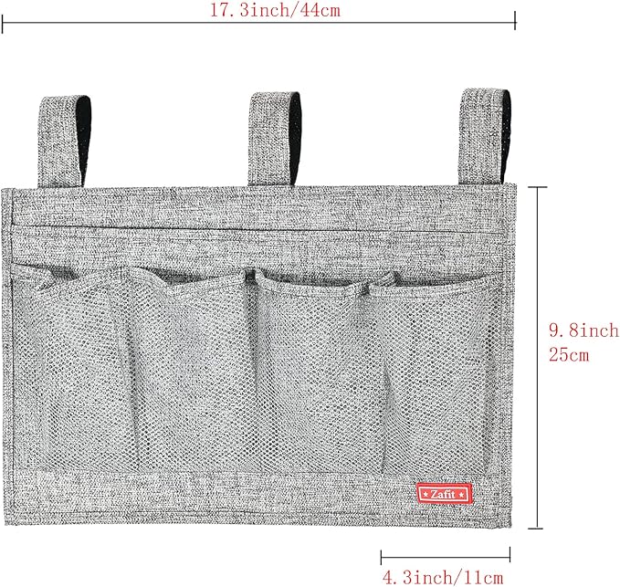 Zafit Linen Bedside Caddy, Bedside Storage Organizer - Image 3
