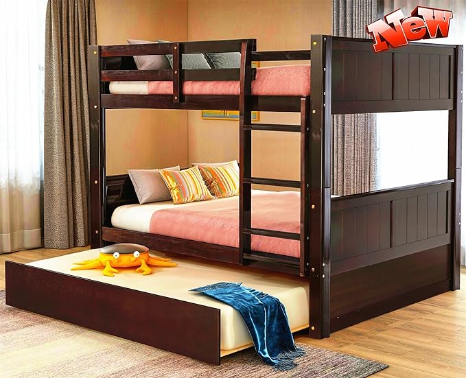 TSAMPA Latest Upgraded & Stronger Heavy Duty Solid Wood Full Over Full Bunk Bed by Unknown