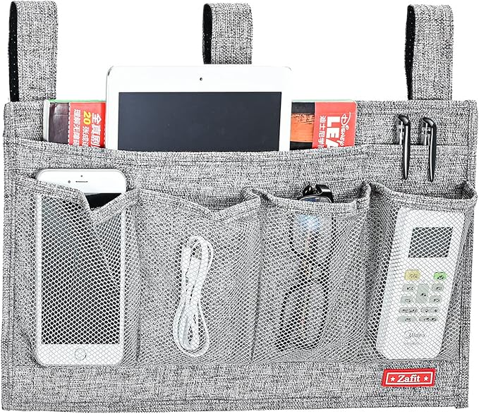 Zafit Linen Bedside Caddy, Bedside Storage Organizer - Image 2