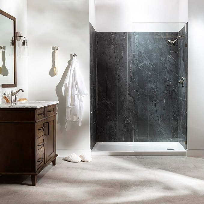 Palisade 78in x 60in x 32in Waterproof Vinyl Shower Surround Kit - Image 3