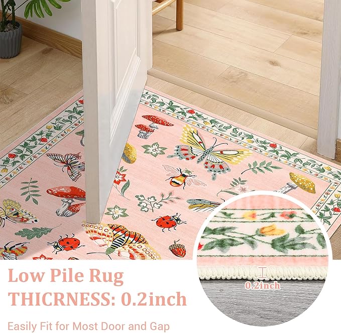 Mushroom Insect Washable Rug 5x7 Area Rugs - Image 5