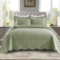 MarCielo 3-Piece 100% Cotton Oversized Bedspread Lightweight Quilt Coverlet by MarCielo