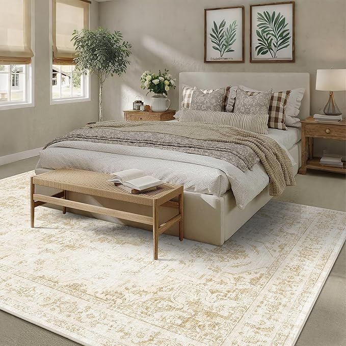 9x12 Vintage Washable Area Rugs Boho Medallion Large Distressed Retro Accent - Image 4