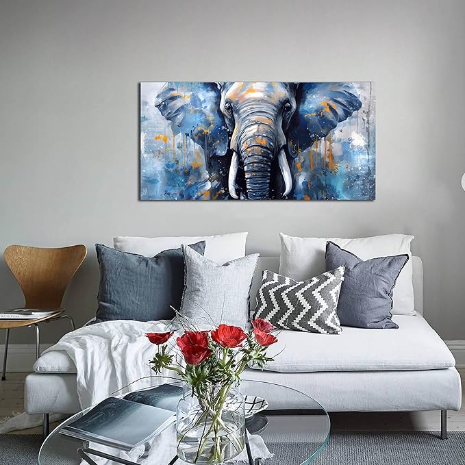 ENTANUB Elephant Wall Art for Lving room, Animal Canvas Wall Decor for Bedroom - Image 4