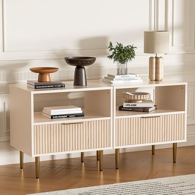 Nightstand with Drawer, End Table with Storage, Side Table with Open Space - Image 6