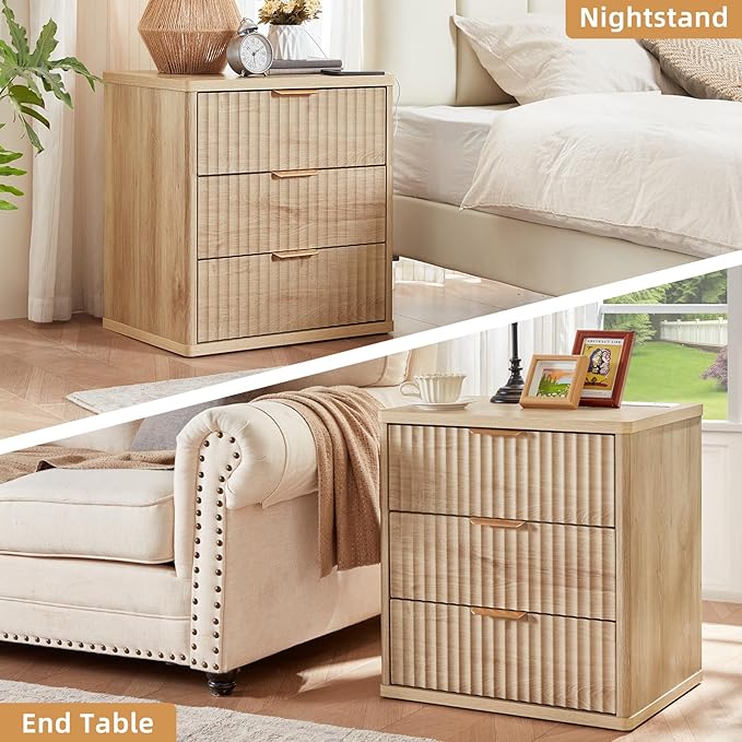LEYAOYAO 23" Wide Fluted Night Stand - Image 5