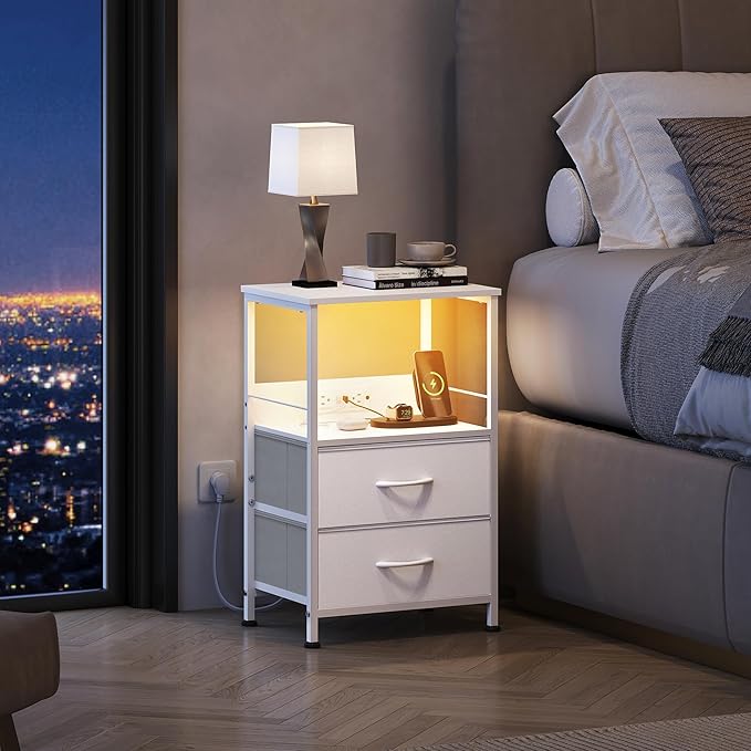 WLIVE White Night Stand Set of 2 - Image 2