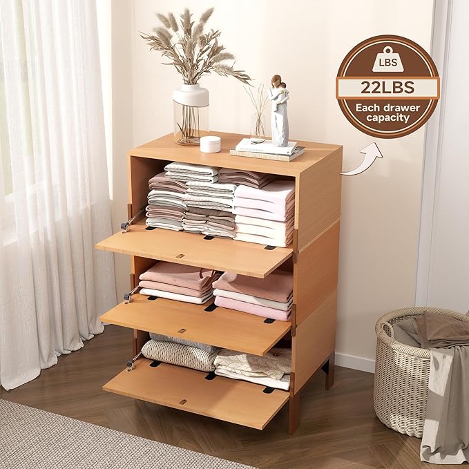 Stackable 3 Drawers Dresser, Customizable Chest of Drawers - Image 3