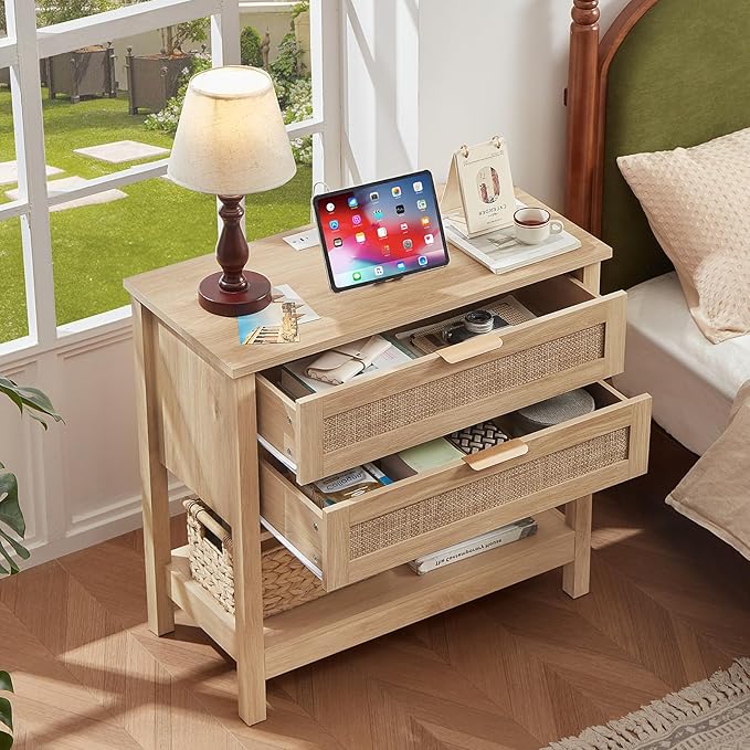 LEYAOYAO 31.5" Wide Rattan Night Stand - Image 9