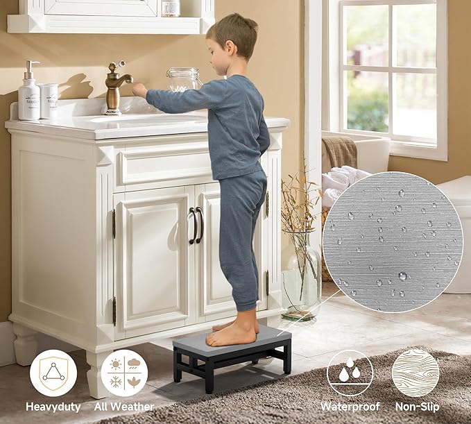 Y&M One Step Stool for Adults Kids, Adjustable Non-Slip Foot Stool - Image 3