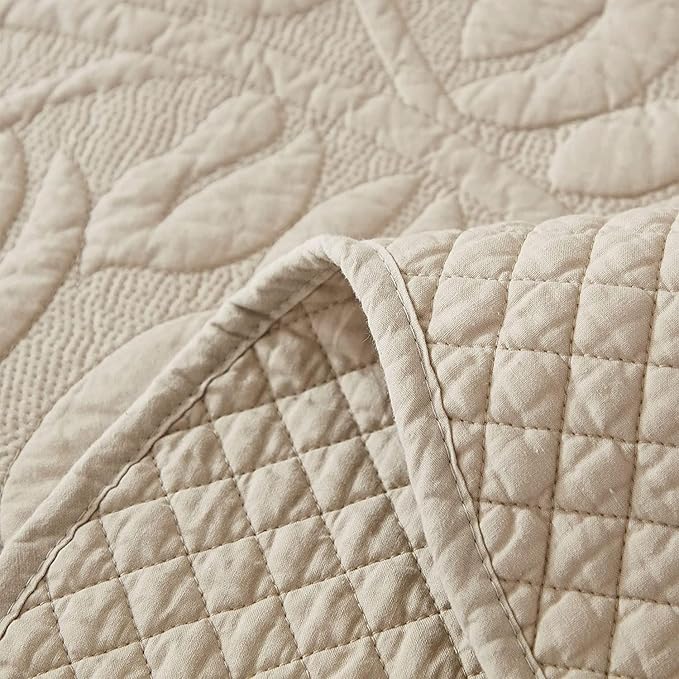 MarCielo 3-Piece 100% Cotton Oversized Bedspread Lightweight Quilt Coverlet - Image 6