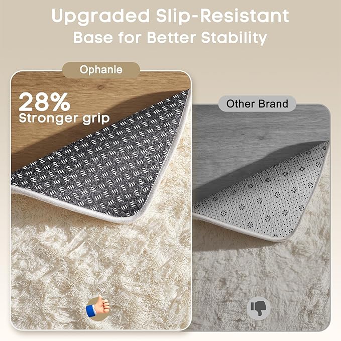Ophanie Rugs for Living Room, Upgrade Non-Slip Fluffy Soft 5x8 Area Rug - Image 4