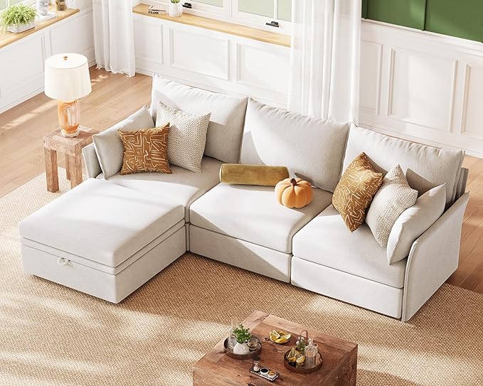 ABCASA 102.6" Modular Sectional Sofa, L Shaped Couch Set by ABCASA