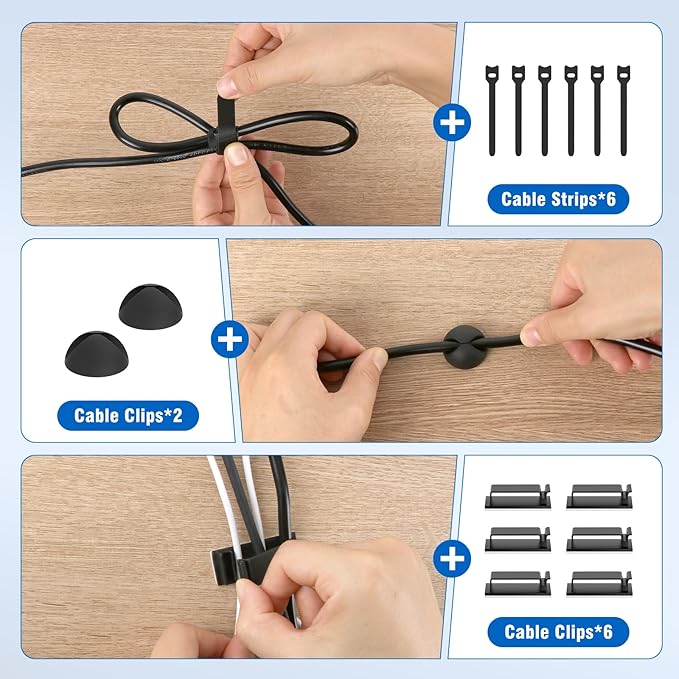 Under Desk Cable Management Tray No-Drill 2 Pack 16.9‘’ Wire Cord Organizers - Image 5