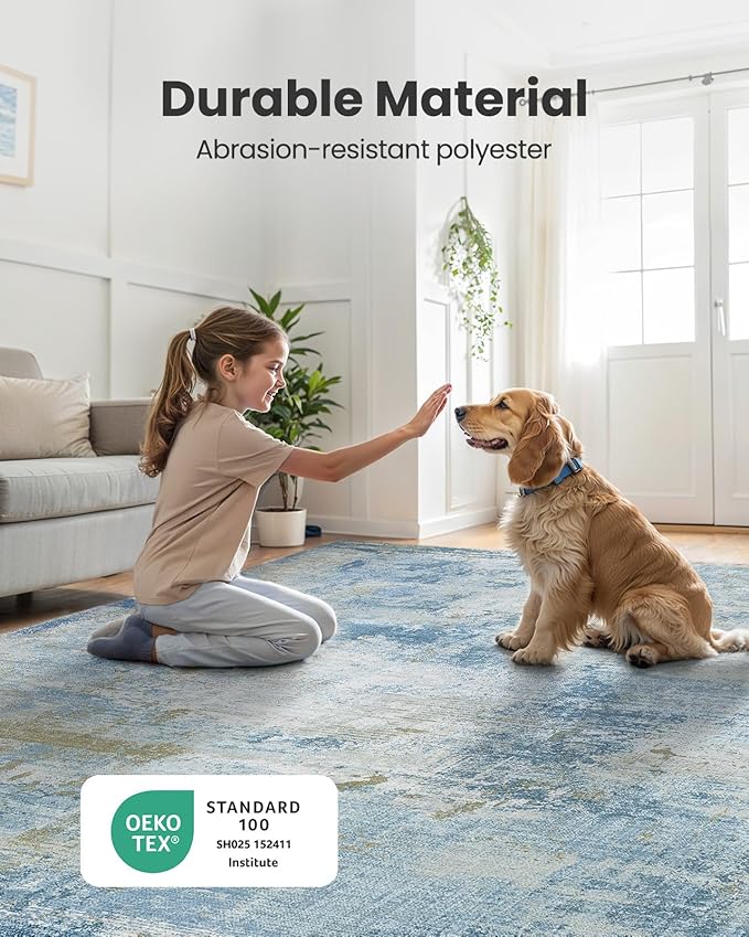 6x9 Area Rugs for Living Room, Modern Abstract Washable Rug - Image 6
