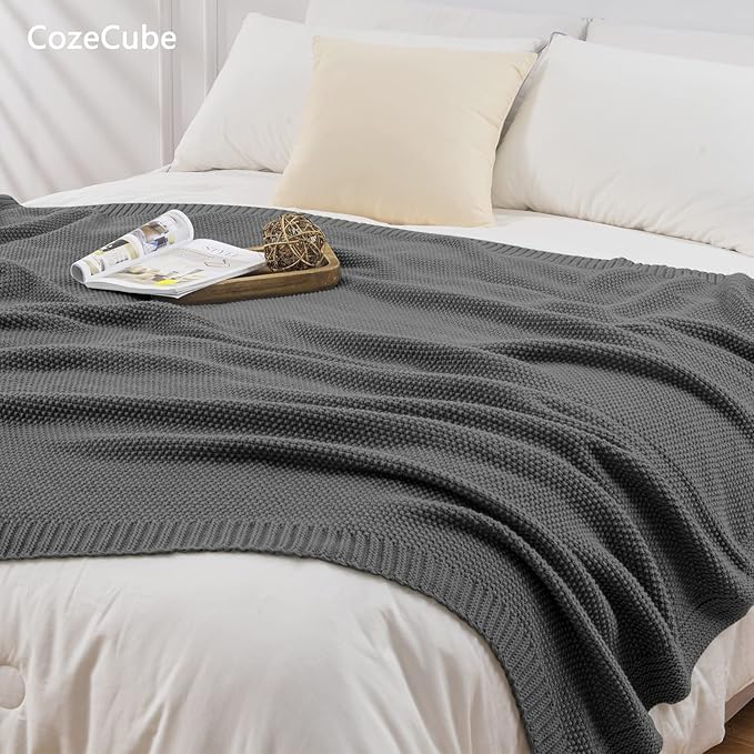 CozeCube Dark Grey Throw Blanket - Image 5