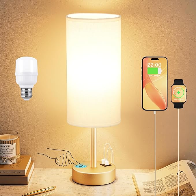 Elegant Gold Touch Table Lamp, Modern Wedding Gift - Image 8