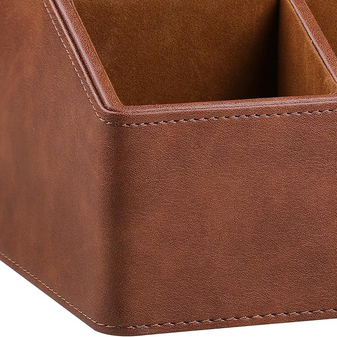 MEIBOOCH PU Leather Desk Organizer, Luxury Remote Control Holder - Image 7