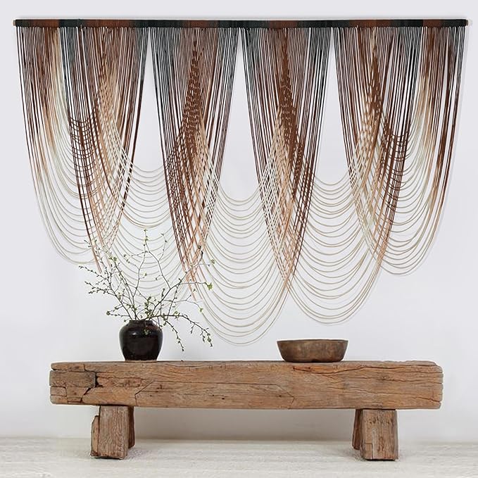 IOWER Macrame Wall Hanging Brown Dip-Dyed Large Macrame Wall Decor - Image 3