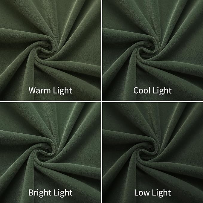 Joydeco Olive Green Velvet Curtains 102 inch Length 2 Panels, Luxury Blackout - Image 7