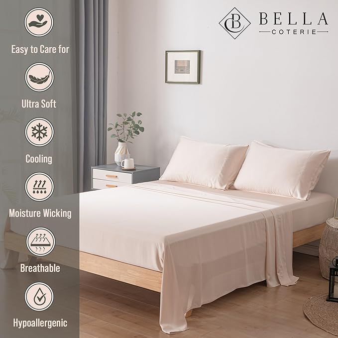 Bella Coterie Luxury Bamboo Viscose King Size Sheet Set | 100% Organically - Image 2