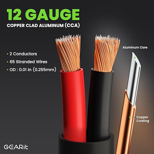 GEARit Outdoor Speaker Wire CL3 Rated, 12 Gauge Speaker Wire, Speaker Cable 200 - Image 3