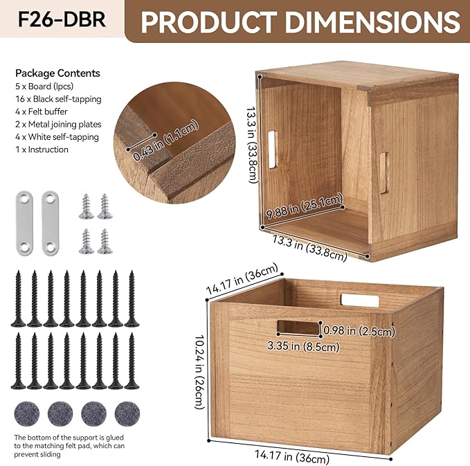 KIRIGEN Modular Open Storage Cube F26-DBR - Image 3