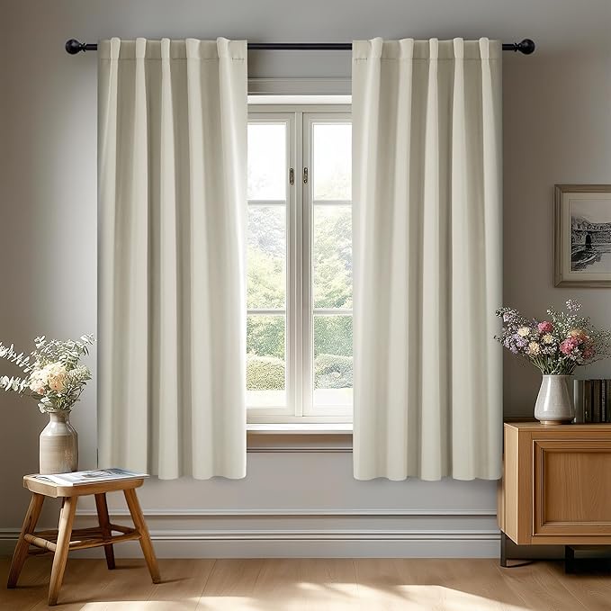 Deconovo Blackout Curtains, Thermal Insulated, W38 x L45 2 Panels, Back Tab by Deconovo