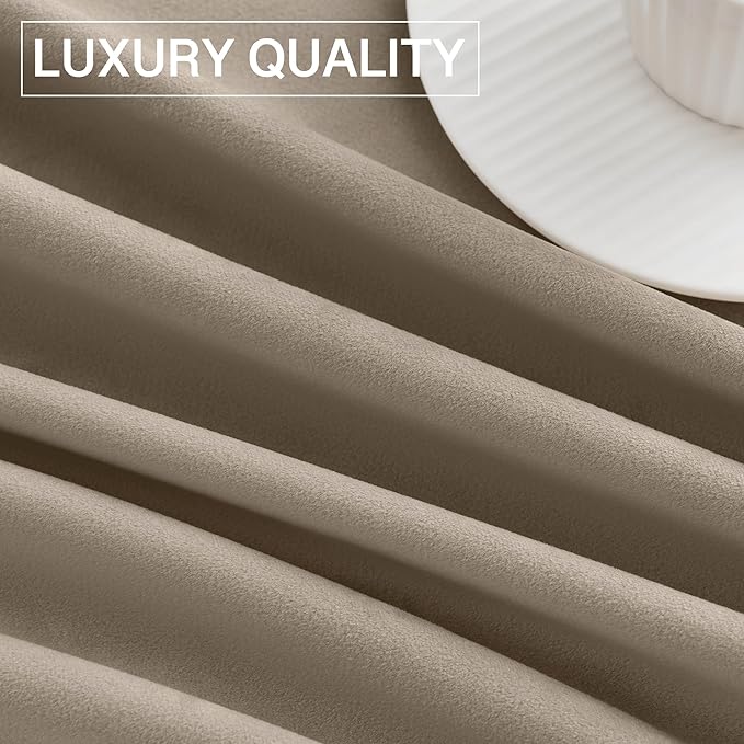 StangH Camel Beige Curtains 105 inches Stylish Thermal Insulated Window Drapes - Image 8