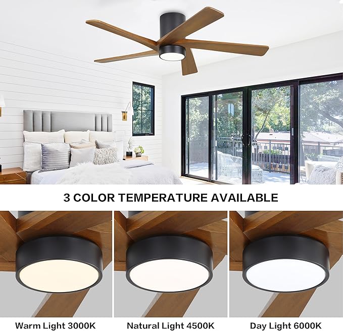 WINGBO 48 Inch Flush Mount DC Ceiling Fan - Image 5